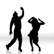 Vector silhouette of couple N29