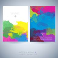 Set of vector watercolor template N35