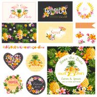 Baby Shower Tropical Theme - Scrapbook Design Elements Backgrounds