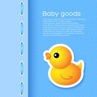 Blue Background with Cartoon Duck