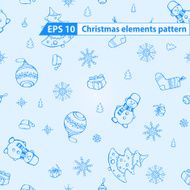 Vector seamless Christmas elements pattern