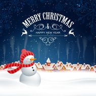 Vector Christmas Design with Snowman N11