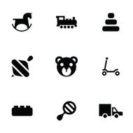 toys icons 9 set