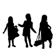 Vector silhouette of children N403