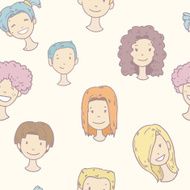 Vector cute boys and girls pattern