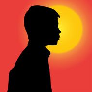 Vector silhouette of boy N73