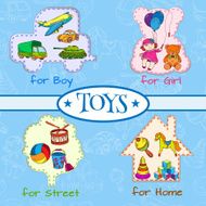 Toys icons composition