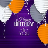 Birthday wish with balloons in the style of flat folded N6