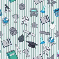 School pattern on striped background