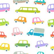 Cartoon cars seamless pattern