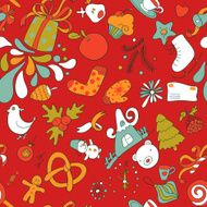 Colorful seamless vector christmass pattern