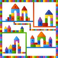 Childish seamless pattern with colorful building kit N8
