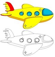 Color and Outline Version of the Aircraft Vector N3