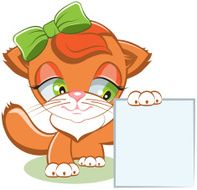 Cat holding a blank sheet of paper