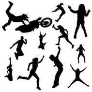 Vector Silhouette Of People N53