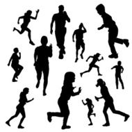 Vector Silhouette Of People N54