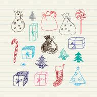 Chrisrmas pencil doodles set