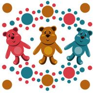 seamless pattern with children&#039;s teddy bears