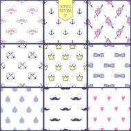 Vector seamless pattern set N2