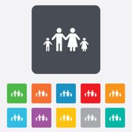 Complete family with two children sign icon N17