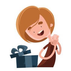 Happy birthday gift vector illustration cartoon character