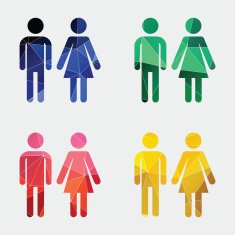 man and woman icon Abstract Triangle N2