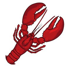 Vector Cartoon Red Crayfish