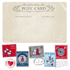 Nautical Postcard and Postage Stamp