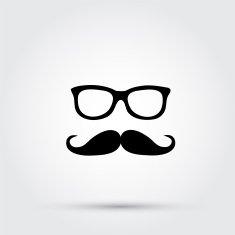 Hipster glasses and mustache
