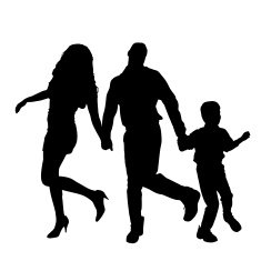 Vector silhouette of a family N116