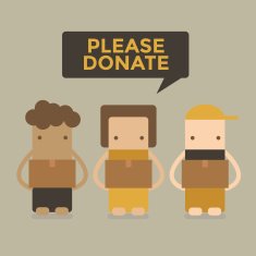 Please donate boy&girl vector