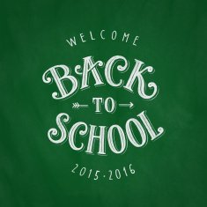 Back to school hand lettering on te green chalkboard