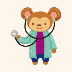 animal monkey doctor cartoon theme elements N5