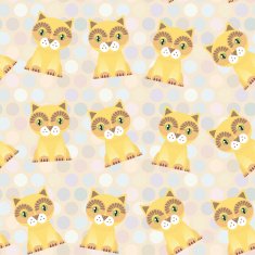 Polka dot seamless background pattern funny red Cat