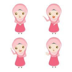 Cute muslim woman cartoon vector design