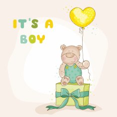 Baby Shower or Arrival Card - with Bear N14