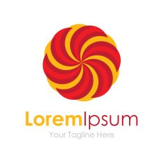Yellow red swirl ornament lollipop bussiness element icon logo