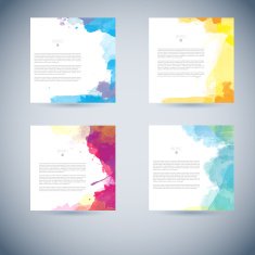 Set of vector watercolor template N31