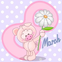 Pig with flower