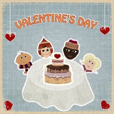 Vintage greeting card with a Valentine's Day