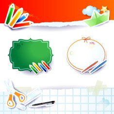 Back to school paper elements