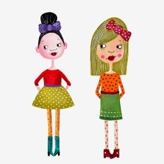 Cartoon characters over white background N25