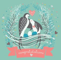 Cute greeting Birthday card or invitation in vector