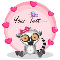 Lemur with hearts N3