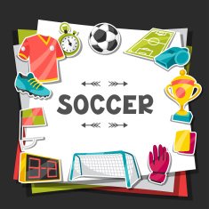 Sports background with soccer sticker symbols N3