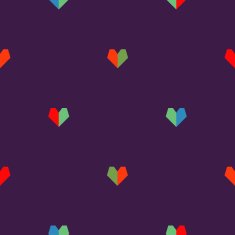 Cute seamless geometric hearts pattern