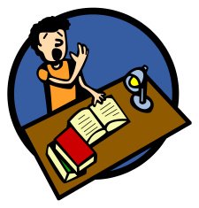 student falling asleep while studying in his room at night