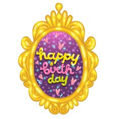Happy Birthday card with a lettering in frame