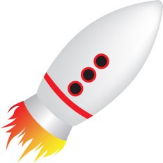 cartoon style childrens rocket toy