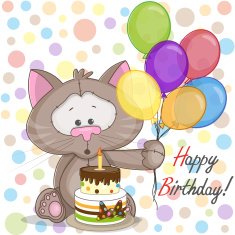 Cat With Balloons N3